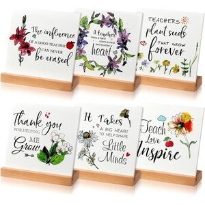 Teachers Day Gifts -  Mentor Gifts Thank You Teacher 6 pc signs with stands